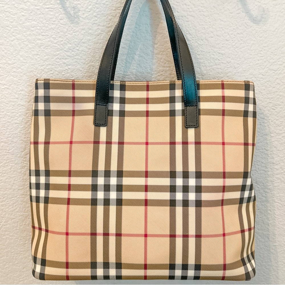 Burberry London Nova Check Canvas Classic Handbag Satchel Shoulder Bag Tote - Picture 2 of 16